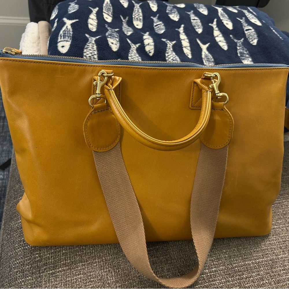 Blair Ritchey’s Mini Hugh Leather Tote (Ginger/Blue/Green)